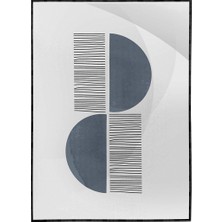 SHOP365 Şekiller ve Çizgiler Mavi Gri Siyah Renkler Modern Poster P-001877