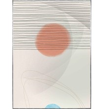 SHOP365 Şekiller Krem Mavi Renkler Modern Poster P-001820