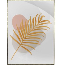 SHOP365 Palmiye Yaprağı ve Şekiller Pastel Tonlar Modern Poster P-003853