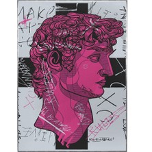 SHOP365 David Klasik Heykel Illüstrasyon Pembe Poster P-000204