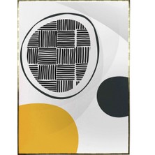 SHOP365 Şekiller ve Turuncu Beyaz Yeşil Renkler Modern Poster P-002860