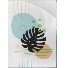 SHOP365 Palmiye Yaprakları ve Şekiller Açık Tonlar Modern Poster P-003825