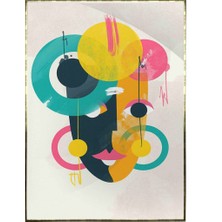SHOP365 Yüz Yüz Portre Geometrik Şekillerle Illüstrasyon Poster P-003223