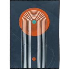 SHOP365 Şekiller ve Çizgiler Mavi Turuncu Pastel Renkler Modern Poster P-003538