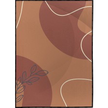 SHOP365 Yapraklar ve Şekiller Kahverengi Tonlar Modern Poster P-000372