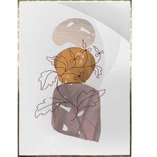 SHOP365 Yapraklar Gri Turuncu Kırmızı Renkler Illüstrasyon Modern Poster P-004346