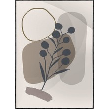 SHOP365 Yapraklar ve Şekiller Karışık Renkler Modern Poster P-000729