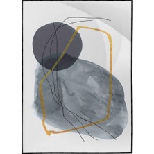 SHOP365 Şekiller Gri Mavi Sarı Renkler Modern Poster P-000939