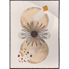 SHOP365 Çiçekler Gri Turuncu Kırmızı Renkler Modern Poster P-004365