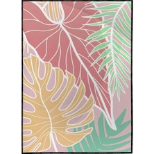 SHOP365 Palmiye Yaprakları Pembe Mavi Yeşil Modern Poster P-003861