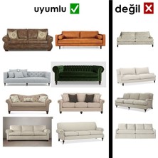 Jakarlı Sehra  Desen 3 3 1 1 Gri Lastikli Kanepe Örtüsü | Lastikli Koltuk Örtüsü | koltuk kılıfı Takımı