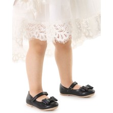 Kiko Kids Babe Cilt Cırtlı Fiyonklu Kız Çocuk Babet Ayakkabı