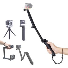 Outfire Universal  Tüm Aksiyon Kameralarına Uyumlu  3 Way Çok Yönlü Monopod Tripod Stand