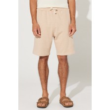 ALTINYILDIZ CLASSICS Erkek Sütlü Kahve Standart Fit Normal Kesim %100 Pamuk Cepli Şort