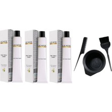 Lil'afix 6.11 Yoğun Küllü Koyu Kumral 3'Lü Krem Tüp Boya - 60 Ml + Boyama Seti