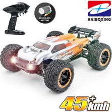 HAIBOXING RC 1/16 Destroyer 45 KM+ Sürat Uzaktan Kumandalı Model RC Model Araba RTR Elektrikli 4WD Brushless Fırçasız Truggy Truck (Turuncu)