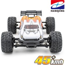 HAIBOXING RC 1/16 Destroyer 45 KM+ Sürat Uzaktan Kumandalı Model RC Model Araba RTR Elektrikli 4WD Brushless Fırçasız Truggy Truck (Turuncu)