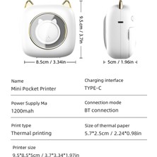 Gahome Mini Cep Yazıcı Taşınabilir Termal Yazıcı Makinesi (Yurt Dışından)