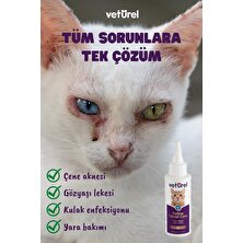 Veturel Kedi Yüz Bakım Solüsyonu 3x100ml Kedi Aknesi Temizleme Kedi Mantar Bakımı