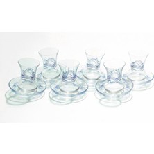 Paşabahçe 6 Kişilik Yeşil Dalga Desenli Çay Takımı 98542