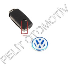 Pelit Otomotiv Volkswagen Anahtar Logosu (1 Adet 14MM) 3B0837891 Mavi