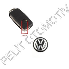 Pelit Otomotiv Volkswagen Anahtar Logosu (1 Adet 14MM) 3B0837891 Siyah