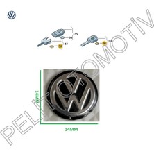 Pelit Otomotiv Volkswagen Anahtar Logosu (1 Adet 14MM) 3B0837891 Siyah