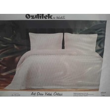 Özdilek Tek Kişilik Nakışlı Kadife Yatak Örtüsü Art Deco Krem 180 x 240 cm