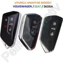 Pelit Otomotiv Skoda Octavia A8 2021+ Anahtar Kılıfı Süperlüx Mavi (Parlak)