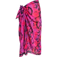 Bolder Emily Pink Snake Ipek Şifon Pareo
