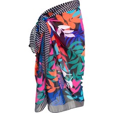 Bolder Emily Striped Flower Ipek Şifon Pareo