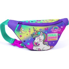 Coral High Kids Lavanta Su Yeşili Unicorn Desenli Bel Çantası 12601