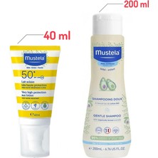 Mustela Gentle Papatya Özlü Şampuan 200 ml + Mustela Tüm Aile İçin Spf 50+ Güneş Losyonu 40 ml