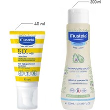 Mustela Gentle Papatya Özlü Şampuan 200 ml + Mustela Tüm Aile İçin Spf 50+ Güneş Losyonu 40 ml