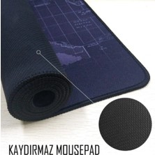 Batcell Gaming Mousepad Oyuncu Kaydırmaz Mouse Pad 80X30 Dünya Haritalı