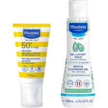 Mustela Tüm Aile İçin Spf 50+ Güneş Losyonu 40 ml + Mustela Yenidoğan Saç ve Vücut Şampuanı 200 ml