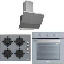 Silverline BO6503S01 - CS5335S01 - 3420 Classy 60 Gri Cam Ankastre Set