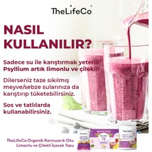 Thelifeco Organik Psyllium - Karnıyarık Otu Limonlu ve Çilekli Içecek Tozu 180G