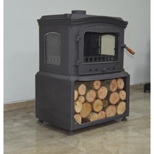 Flame Stove Flamestove FS-032  Altara 3 Camlı Odun Hazneli Pik Döküm Şömine Soba