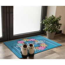 Colore Home Dekoratif Kapı Önü Paspası Çiçekli Paspas