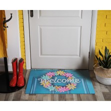 Colore Home Dekoratif Kapı Önü Paspası Çiçekli Paspas