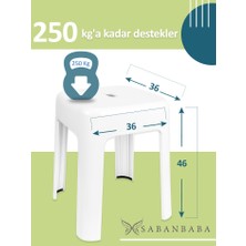 Saban Beyaz Plastik Tabure