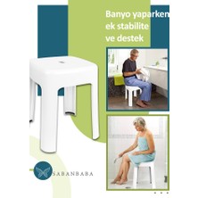 Saban Beyaz Plastik Tabure