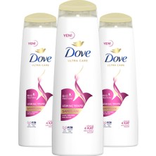 Dove Ultra Care Saç Bakım Şampuanı Uzun Saç Terapisi Uzun Yıpranmış Saçlar İçin 400 ml x3