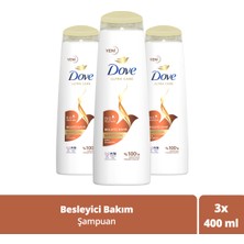 Dove Ultra Care Saç Bakım Şampuanı Besleyici Bakım Kuru Saçlar İçin 400 ml x3