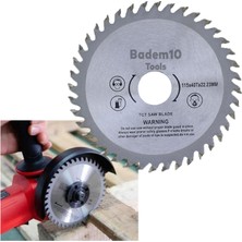 Badem10 Daire Testere Bıçağı Ağaç Odun Ahşap Sunta Kesme Testeresi 115 mm 40 Diş + Matkap Aparatı