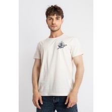 Adam Boxes Erkek/ Baskılı O-Yaka T-Shirt Marino - Ham Pamuk