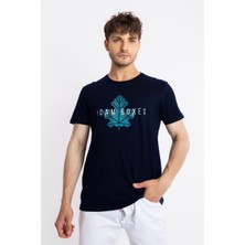 Adam Boxes Erkek/ Baskılı O-Yaka T-Shirt Anillo - Lacivert