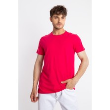 Adam Boxes Erkek/ Baskılı O-Yaka T-Shirt Premiver - Macenta