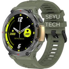 Seyutech Watch T-Run 2 Akıllı Saat Haki Iphone ve Android Tüm Telefonlara Uyumlu Akıllı Saat